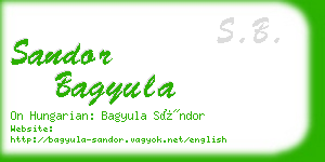 sandor bagyula business card